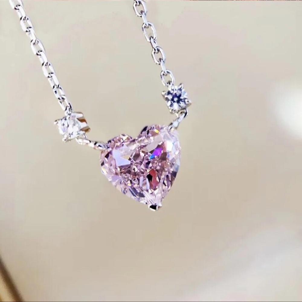 Dainty Crystal Heart Necklace - Picture 9 of 14